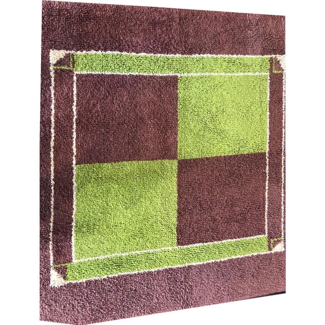 Vintage Art Deco Scandinavian Area Rug - 4' X 4' For Sale - Image 4 of 7