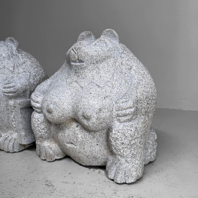 1960s Shōwa Japanese Stone Tanuki, 1960, Set of 2 For Sale - Image 5 of 11