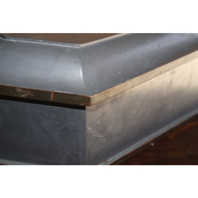 Unique English Antique Pewter and Brass Box For Sale - Image 10 of 18