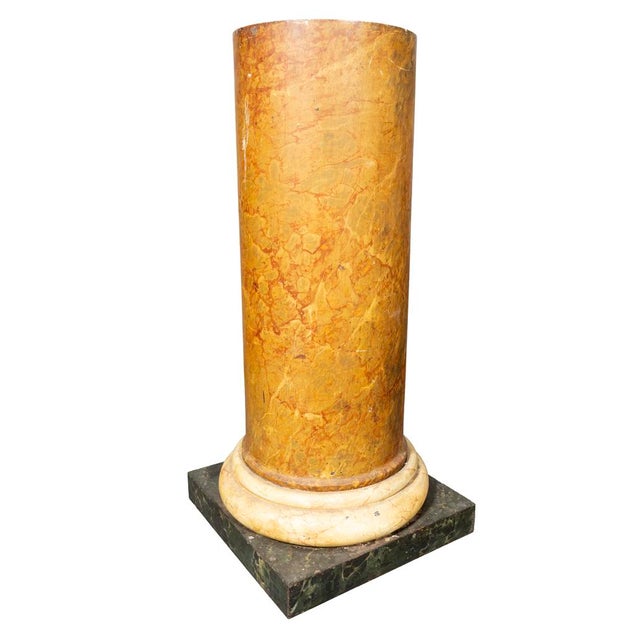 French tole faux marble pedestal. Faux Siena and antico verde. Great looking personally love this piece.