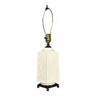 Early 20th Century Crest Co. Chicago Blanc De Chine Porcelain Table Lamp For Sale
