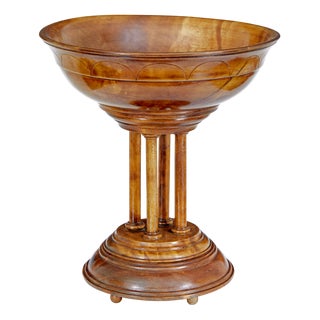 Antiique Italian Carved Walnut Tazza, 1880 For Sale