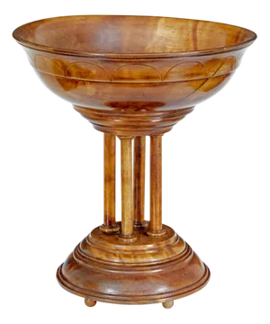 Antiique Italian Carved Walnut Tazza, 1880