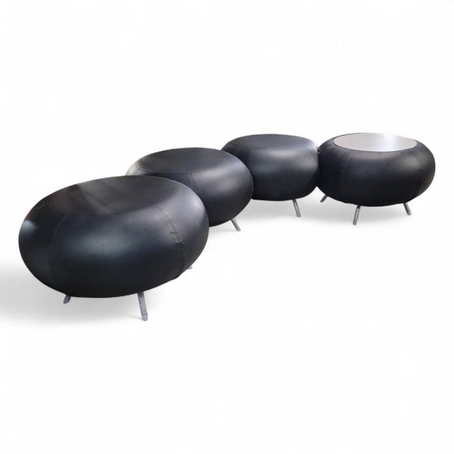 Late 20th Century Postmodern/Modern Pebble Modular Ottoman Stools by Allermuir - Set of 4 For Sale - Image 5 of 7