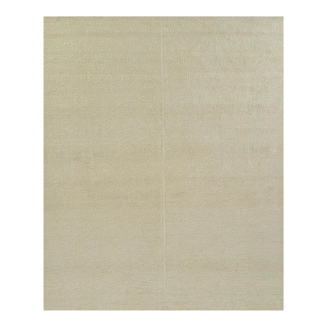 Pure Salt Koukila Ivory Hand Woven Linen Area Rug, 6'3" X 9' For Sale