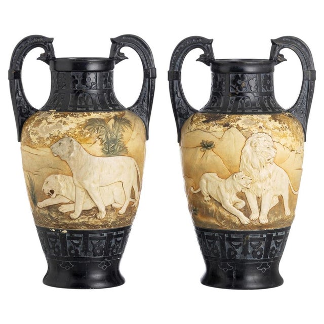 Antique Austrian Jars in Ceramic, 1863, Set of 2 For Sale - Image 6 of 6