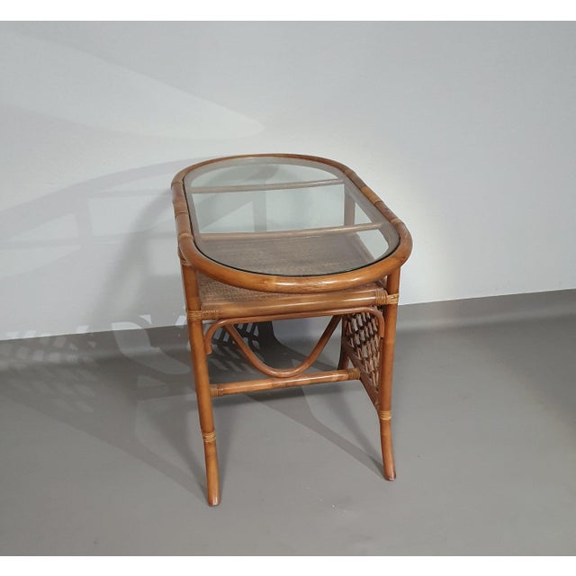 Balcony Table and Chairs in Rattan and Bamboo, 1970s, Set of 3 For Sale - Image 12 of 18