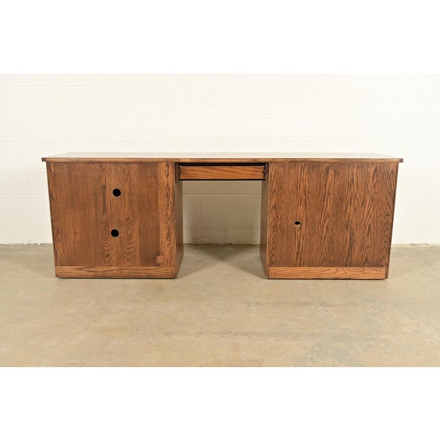 Romweber Viking Oak Executive Credenza, Circa 1960s For Sale - Image 11 of 12