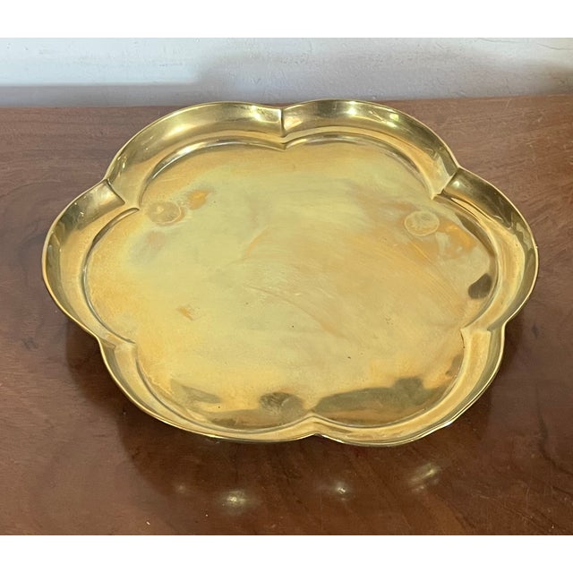 Antique 18th Century English George III Footed Brass Tray For Sale - Image 13 of 15