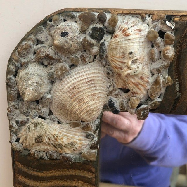 Boho Chic 1960s Small Square Shell Mirror For Sale - Image 3 of 10