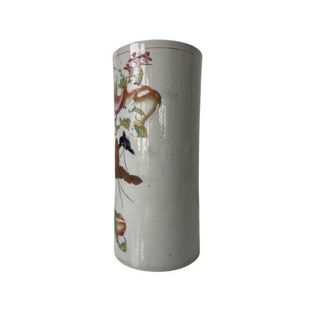 Asian 19th Century Qing Dynasty Chinese Famille Rose Hat Stand or Brush Pot For Sale - Image 3 of 7