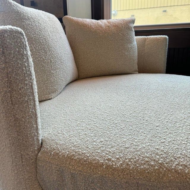 2020s Selene Sculptural Round Swivel Lounge Chair, Fully Upholstered Circular Seat For Sale - Image 5 of 9