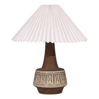 1960s Mid-Century Modern Helge Bjufstrøm, Large Table Lamp, Brown Stoneware For Sale