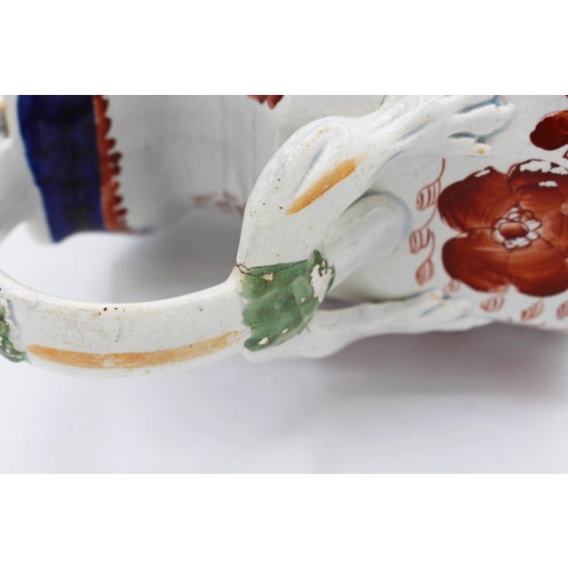 Circa 1860s English Large Ironstone Octagonal Jug With Dragon Handle For Sale - Image 10 of 10