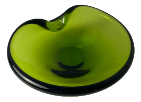 Green Glass Ashtray from Holmegaard
