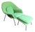 Mid 20th Century Green Womb Chair and Ottoman Attributed to Knoll For Sale