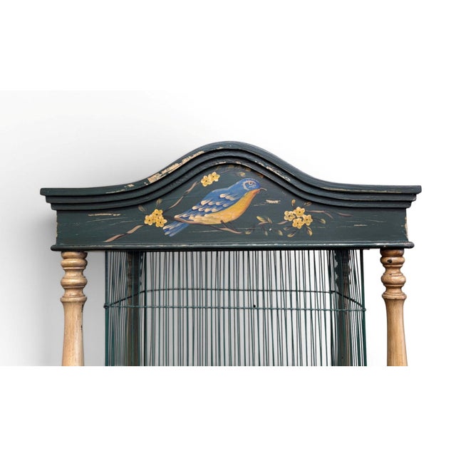 Vintage Hand Painted Bird Cage For Sale In Miami - Image 6 of 12