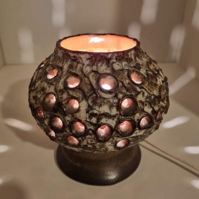 1970s Vintage Ego Stengods Atelje Retro Scandinavian Pottery Ceramic Lamp Design by Bruno Karlsson Ceramic Lamp For Sale - Image 4 of 8