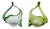 Blown Glass Baskets in Light and Dark Green, Belgium, 1970s, Set of 2 For Sale