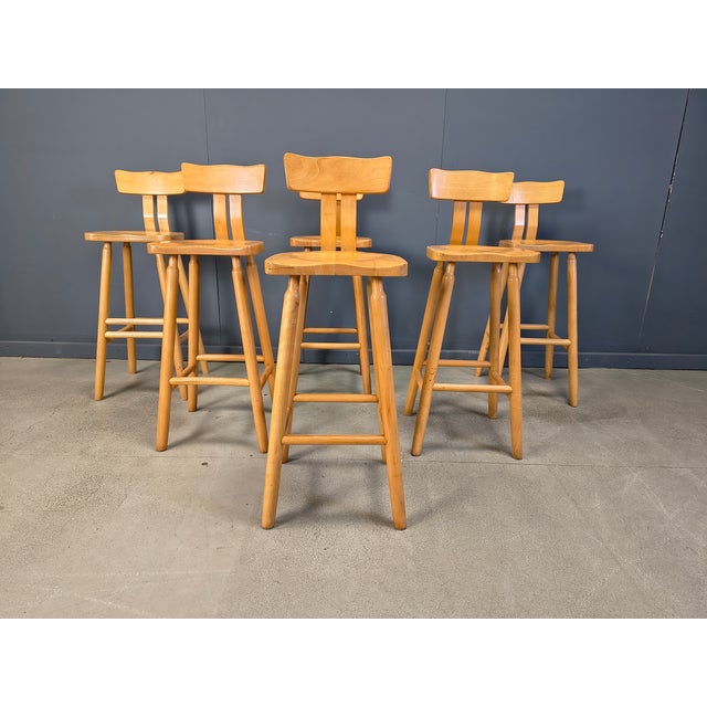 Mid-Century Brutalist Bar Stools, 1960s, Set of 6 For Sale - Image 15 of 15
