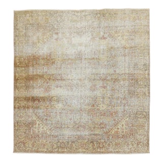 Antique Worn Square Indian Rug - 3'10" x 3'11" For Sale