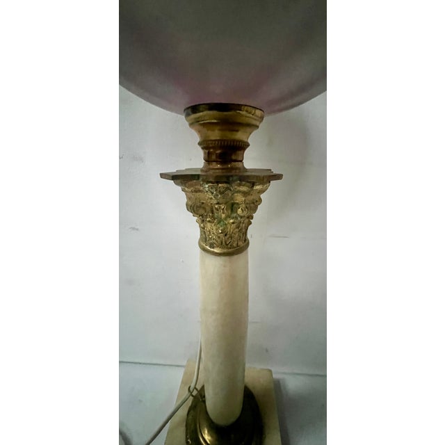 Antique Marble and Bronze Oil Lamp Base, 1800s For Sale - Image 3 of 17