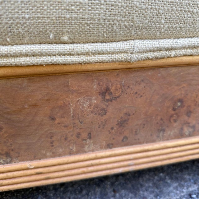 Ivory Oversized Sleigh Arm Deco Style Chair Bench For Sale - Image 8 of 12