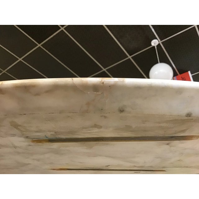 Mid 20th Century Calacatta Marble Top Dining Table Attributed to Florence Knoll For Sale - Image 12 of 13