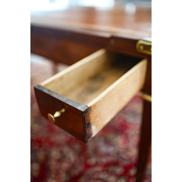 Wood Late 18th Century Louis XVI Style Walnut & Brass Backgammon Game Table – Designer Statement Piece For Sale - Image 7 of 13