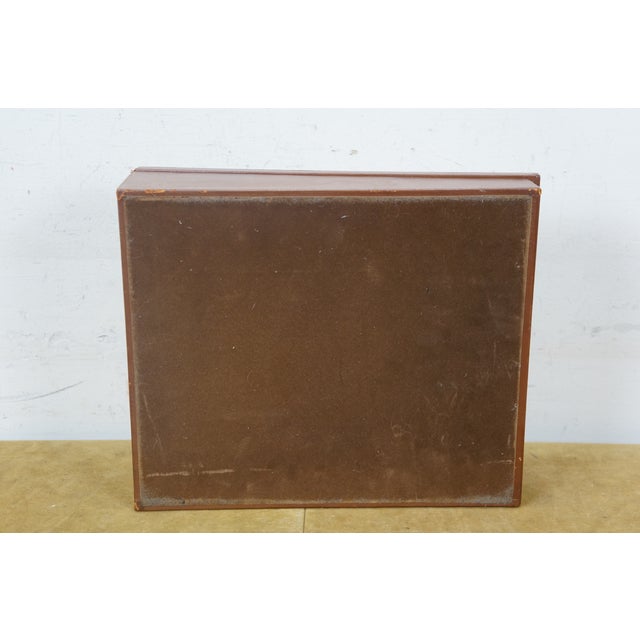 1952 Moco West German Leather Desktop Barometer Document Box 13" For Sale - Image 6 of 15