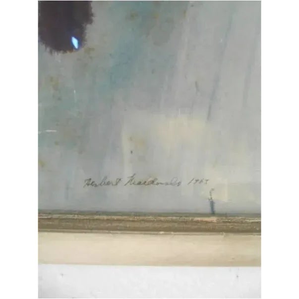 Mid 20th Century Mid 20th Century Vintage Abstract Watercolor Painting by Herbert MacDonald For Sale - Image 5 of 7