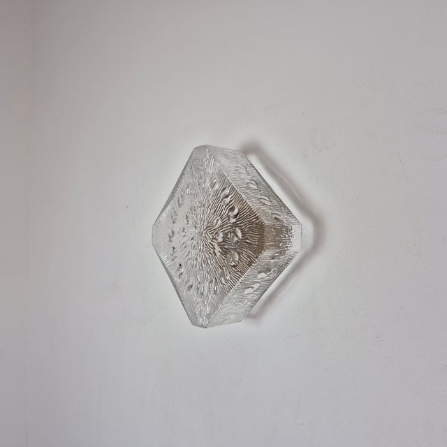 Glass Ceiling / Wall Light, Germany, 1960s Dimensions: Height – 11 cm Width – 25 cm × 25 cm This glass ceiling light...