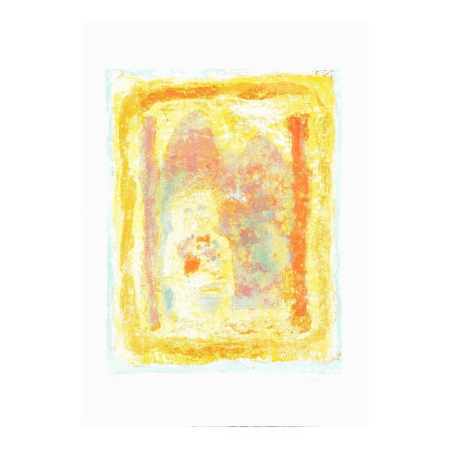 Girl with Flowers - Original Litograph by Sami Burhan - 1969 1969 For Sale