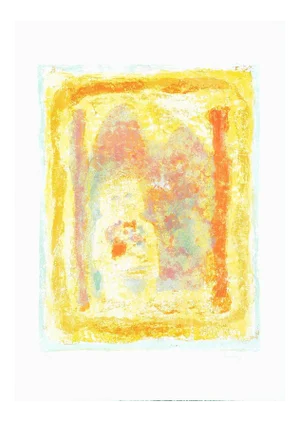 Girl with Flowers - Original Litograph by Sami Burhan - 1969 1969