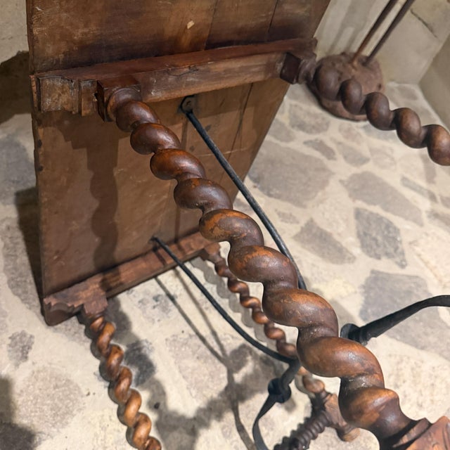 Antique 19th-Century Spanish Side Table Solomonic Legs Wrought Iron For Sale - Image 10 of 17