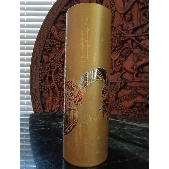 1970s Rosenthal Large Numbered 24k Gold Plated Multicolor Porcelain Vase For Sale In Orlando - Image 6 of 9