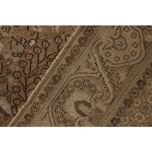 Beige Hand-Knotted Vintage Persian Qum Rug in Beige-Brown Medallion Floral Pattern For Sale - Image 8 of 8