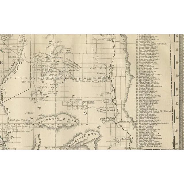 New Mexico Map with Railroads and Counties and the Land of Enchantment, 1888 For Sale - Image 9 of 10