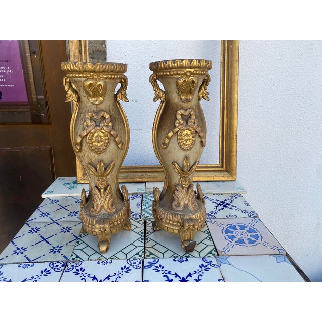 19th Century Ornaments in Chestnut, Set of 2 For Sale - Image 13 of 18