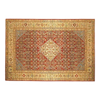 Antique Persian Sultanabad Oriental Carpet, Room Size, with Central Medallion For Sale