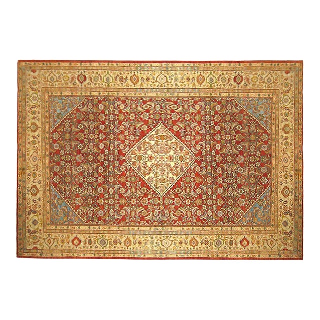 Antique Persian Sultanabad Oriental Carpet, Room Size, with Central Medallion For Sale