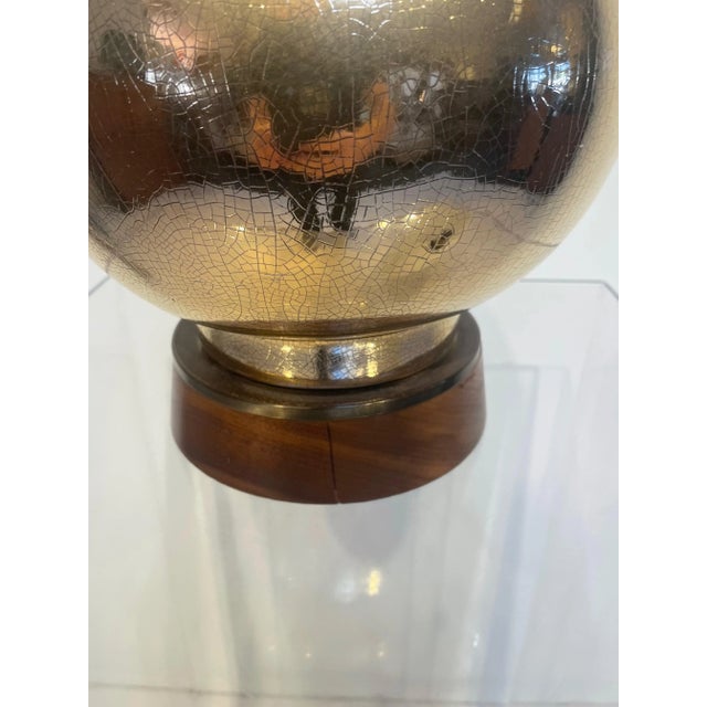 Gilded Hollywood Regency Table Lamp With Egyptian Revival Ceramic Heirogylph Motifs For Sale - Image 9 of 10