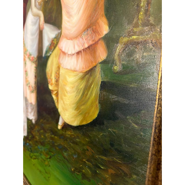 Late 20th Century M. Picot Original Ballroom Oil Painting For Sale - Image 4 of 8