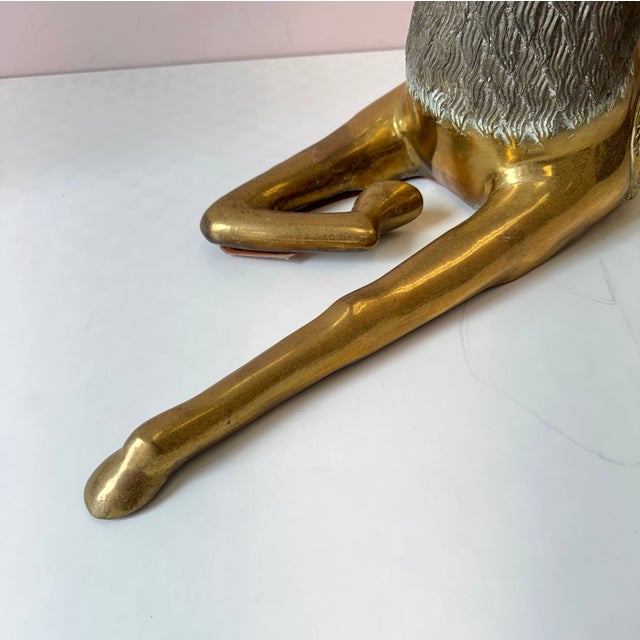 Brass Vintage Extra Large Brass Deer Statue For Sale - Image 8 of 11