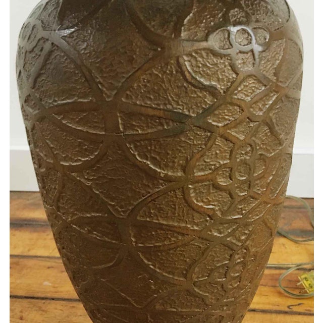 1950s Table Lamp Mid Century Arts and Crafts Cast Metal For Sale - Image 5 of 8