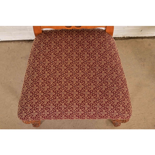 Wood Romweber Antique Georgian Carved Walnut Side Chairs or Dining Chairs, Set of Four For Sale - Image 7 of 14