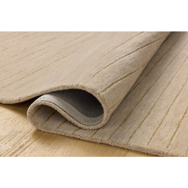 Loloi Rugs Chris Loves Julia x Loloi Henry Beige / Wheat 18" x 18" Sample Rug For Sale - Image 4 of 6