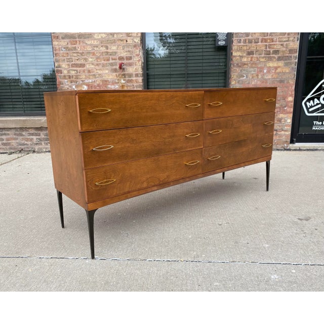 Brown Heywood Wakefield Contessa Series Lowboy Dresser For Sale - Image 8 of 11