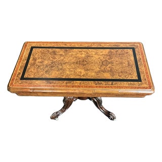 Victorian Burr Walnut Coffee Table, 1865 For Sale