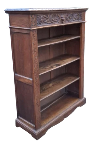 Victorian Renaissance Carved Oak Bookcase, Circa 1880s